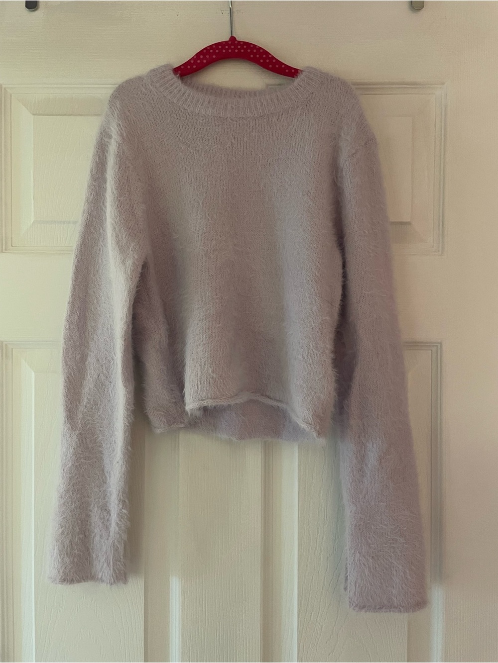 Girls H&M Lavender Fuzzy Crewneck Sweater